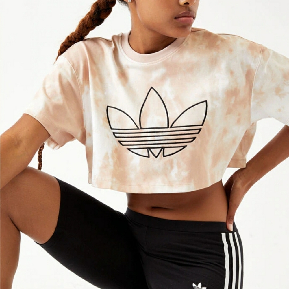 Adidas Originals Tie Dye Cropped Tee, size XS